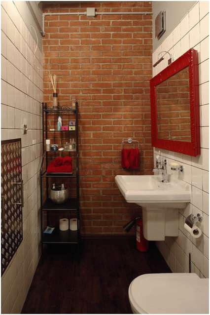 Các mấu thiết kế phòng tắm đẹp cho nhà phố với gam màu đỏ