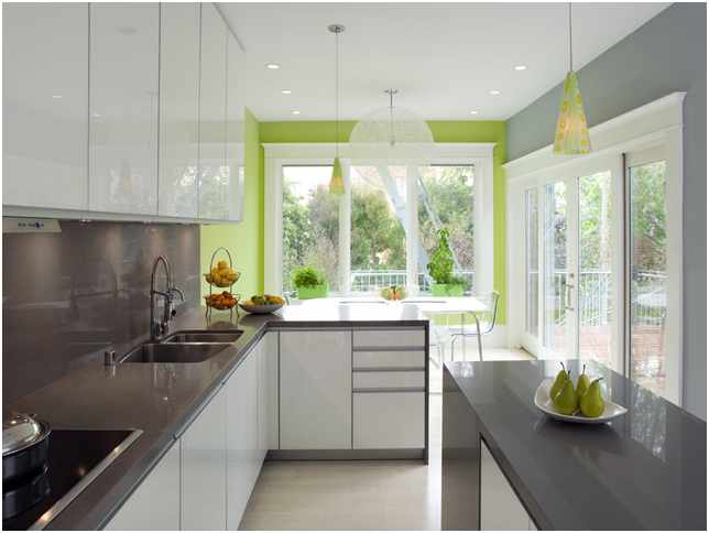 Cách thiết kế và phối màu cho căn nhà phố 5x20 m theo phong cách hiện đại - Nhà bếp